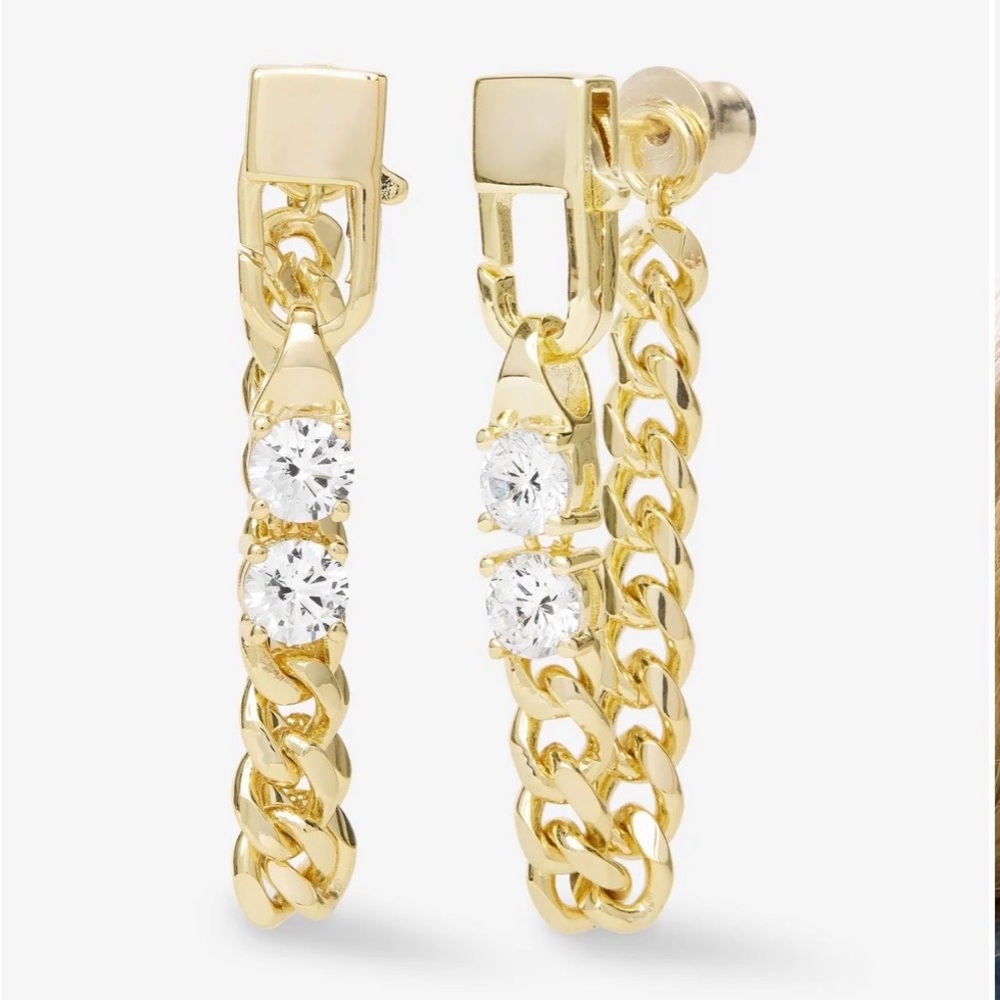 Melinda Maria Julian Loves Diamonds Soft Chain Hoop Earrings